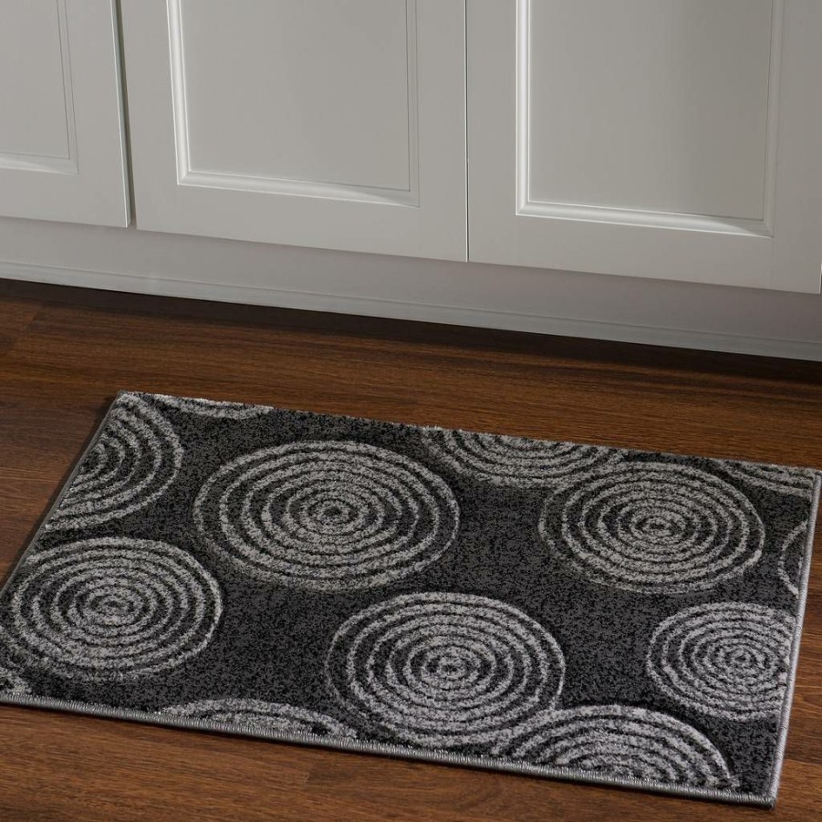 Rugs * | Best Sellers Milan Felix Black & Grey 1.10 2.10 Linon Home Decor Rug-Mn2123