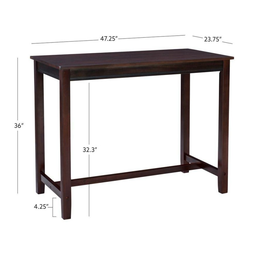 Bar * | Online Sales Claridge 36 Inch Counter Height Pub Table, Brown Linon Cpt102Brn01U