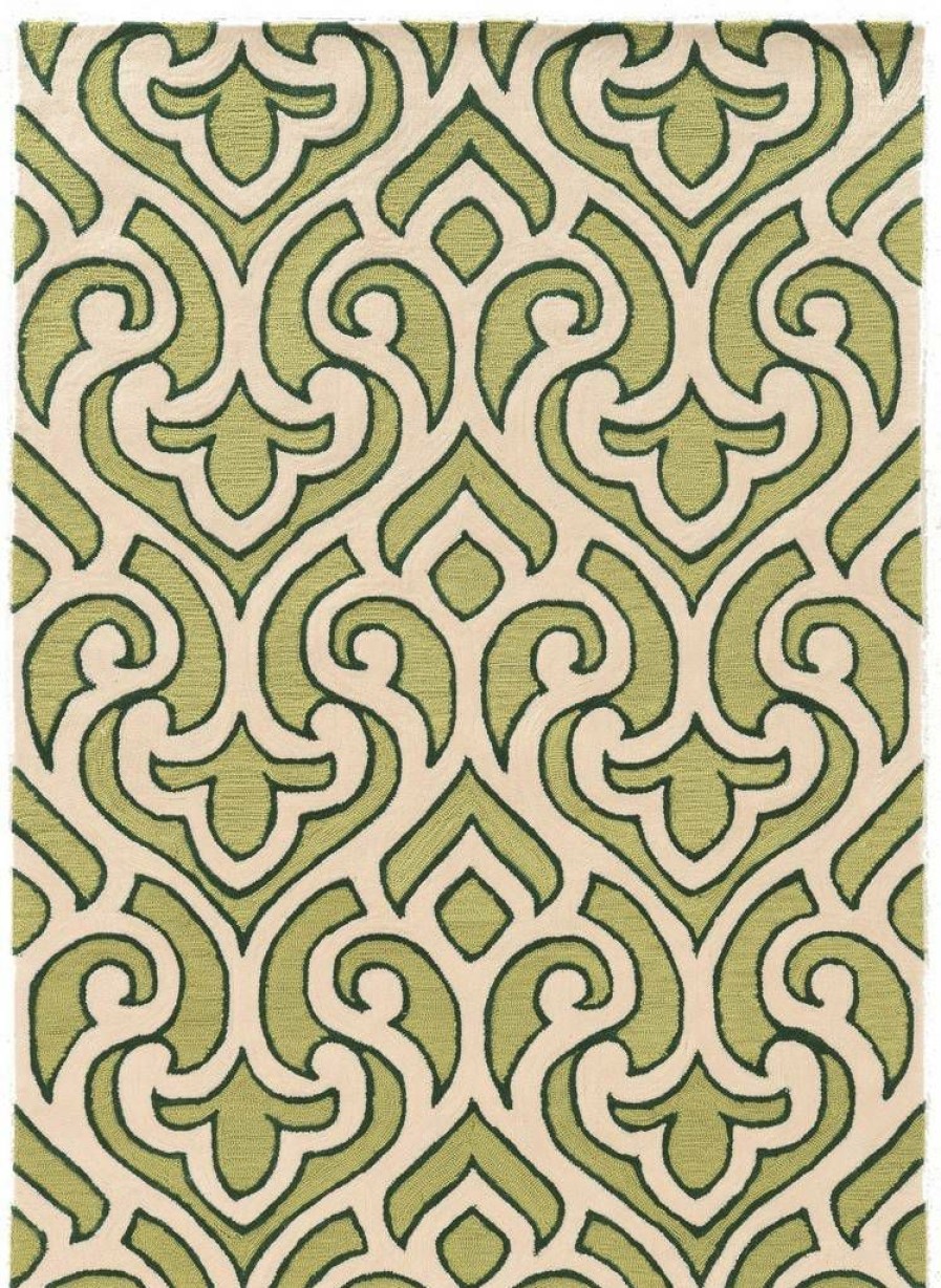 Rugs * | Quick Delivery Trio Marple Ivory & Green 1.10 2.10 Linon Home Decor Rugta55323