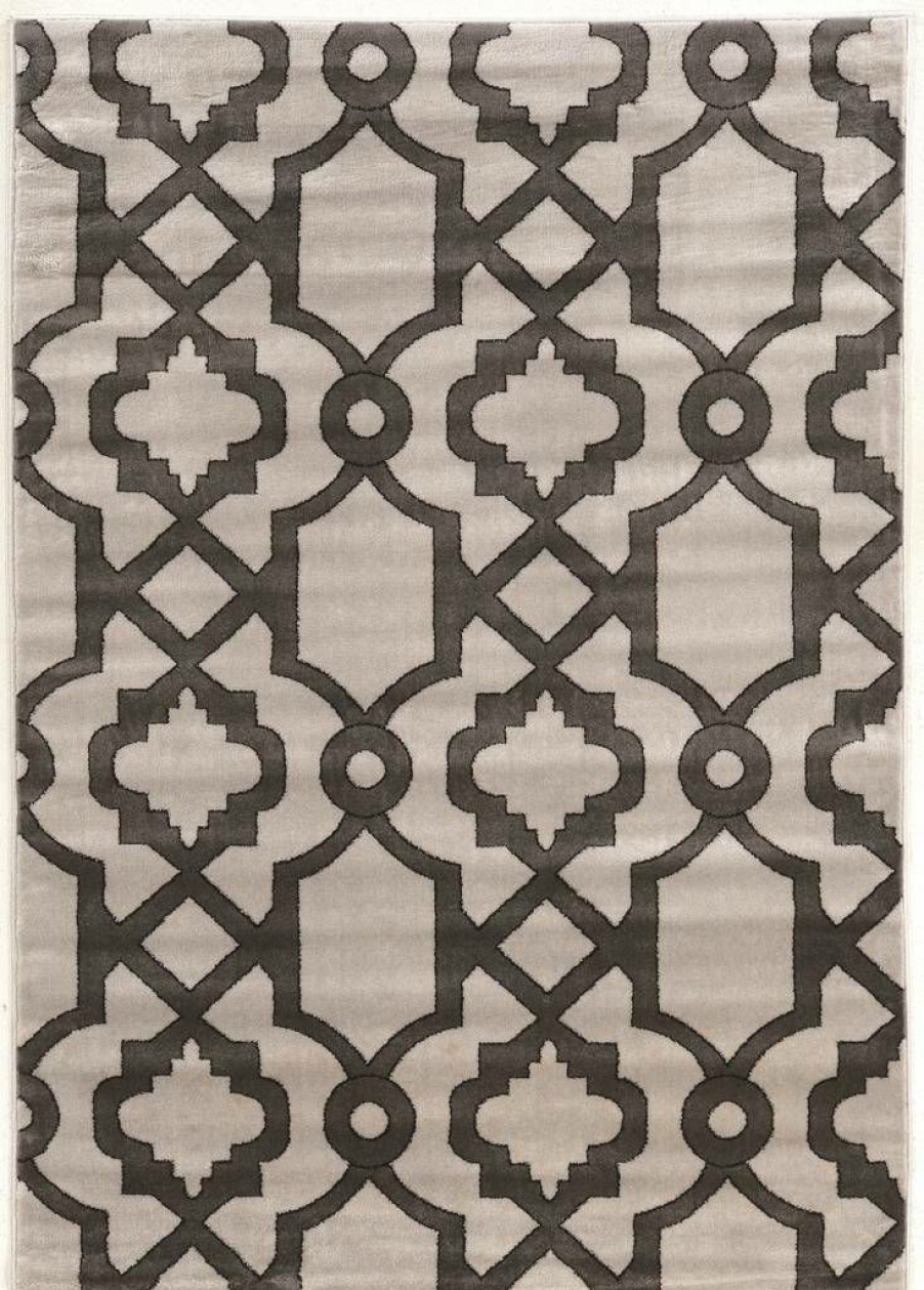 Rugs * | Special Style Elegance Geo2 Grey & Charcoal 2 3 Linon Home Decor Rugee34023