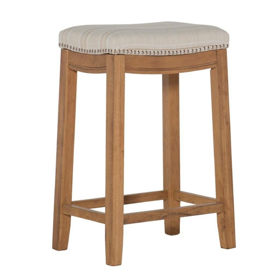 Bar * | Quick Delivery Claridge Rustic Striped Counter Stool Linon Cs230Flk01U