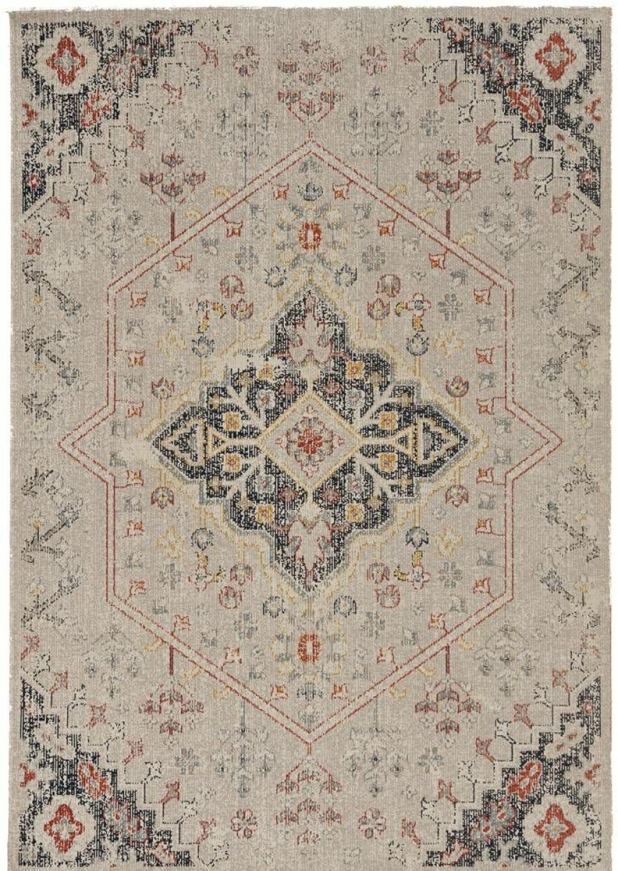 Rugs * | Best Sellers Great Zero Rollins Ivory & Navy 2 3 Linon Home Decor Ruggz0623