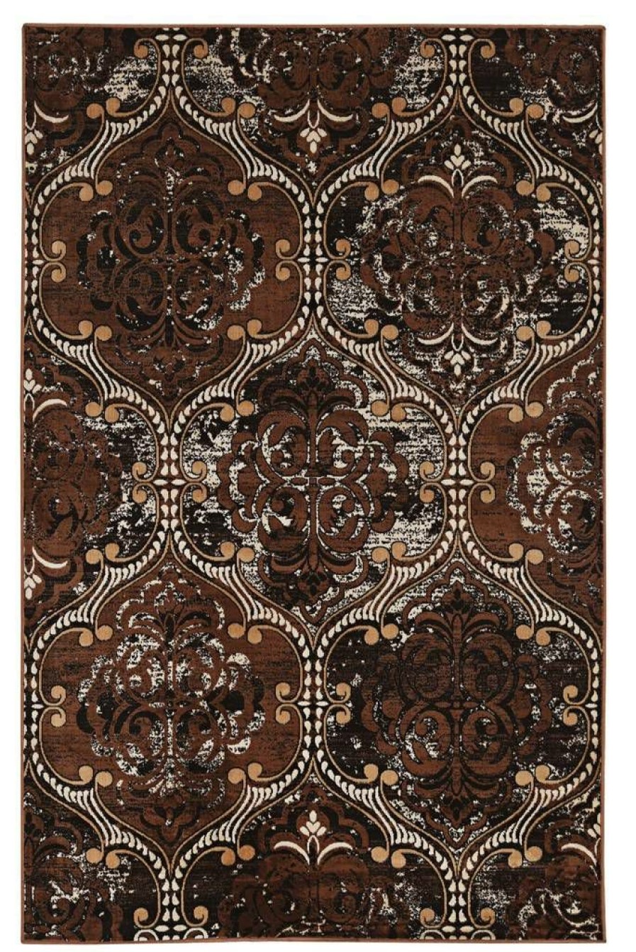 Rugs * | Best Sellers Vintage Karthur Brown & Beige 2 3 Linon Home Decor Rugvt3423