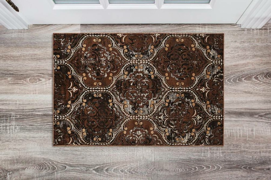 Rugs * | Best Sellers Vintage Karthur Brown & Beige 2 3 Linon Home Decor Rugvt3423