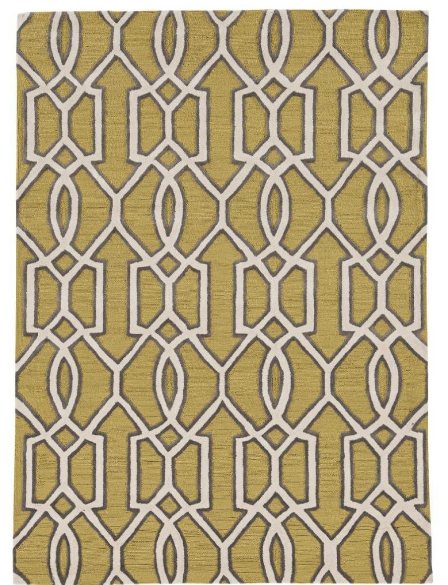 Rugs * | Online Sales Trio Sariya Yellow & Grey 1.10 2.10 Linon Home Decor Rugta55723