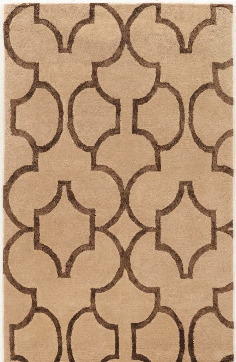 Rugs * | Best Sellers Aspire Wool Geo Beige & Brown 2 3 Linon Home Decor Rugae2923