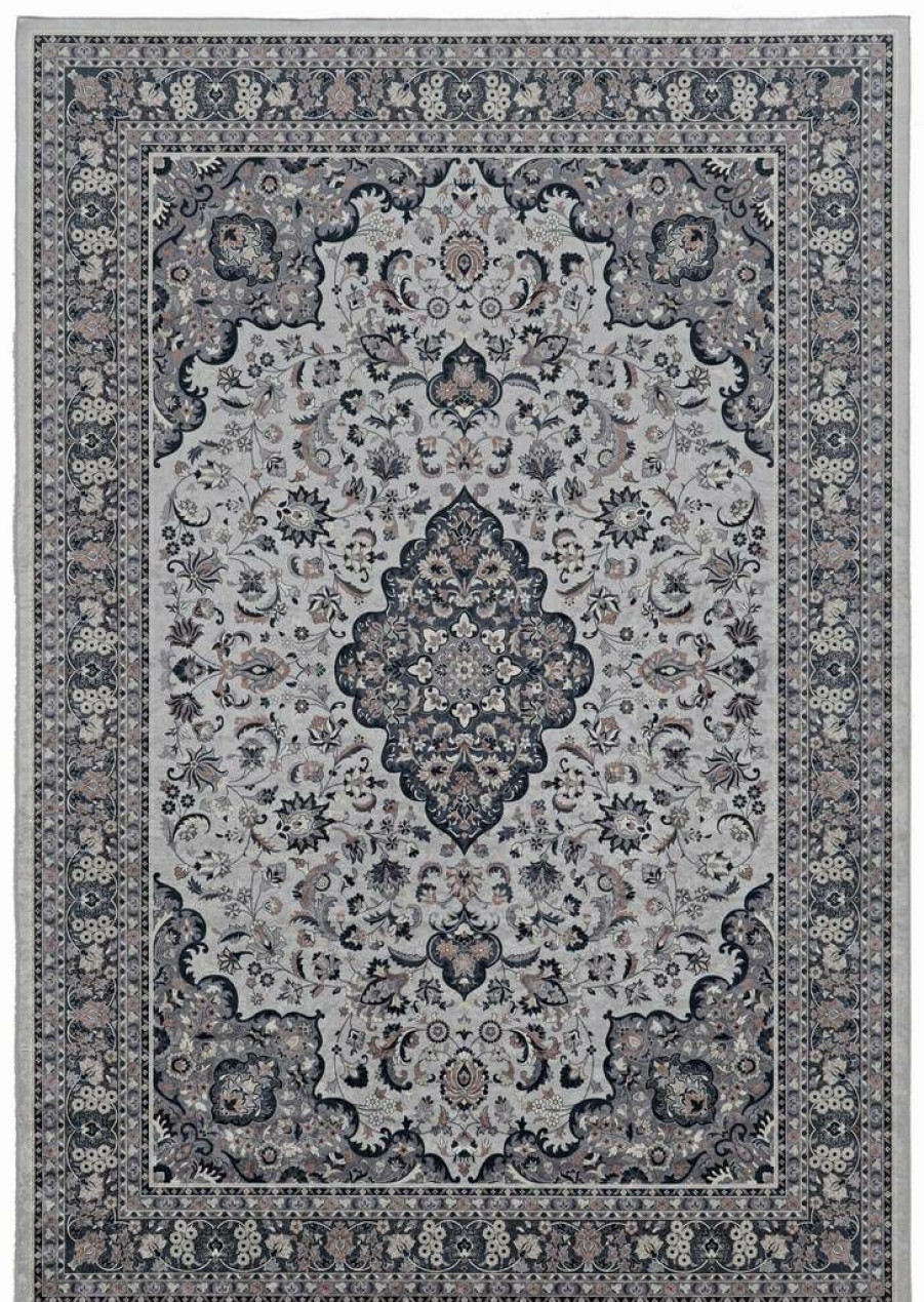 Rugs * | Classical Emerald Barton Cream & Grey 6.7 9.7 Linon Home Decor Rugem0471