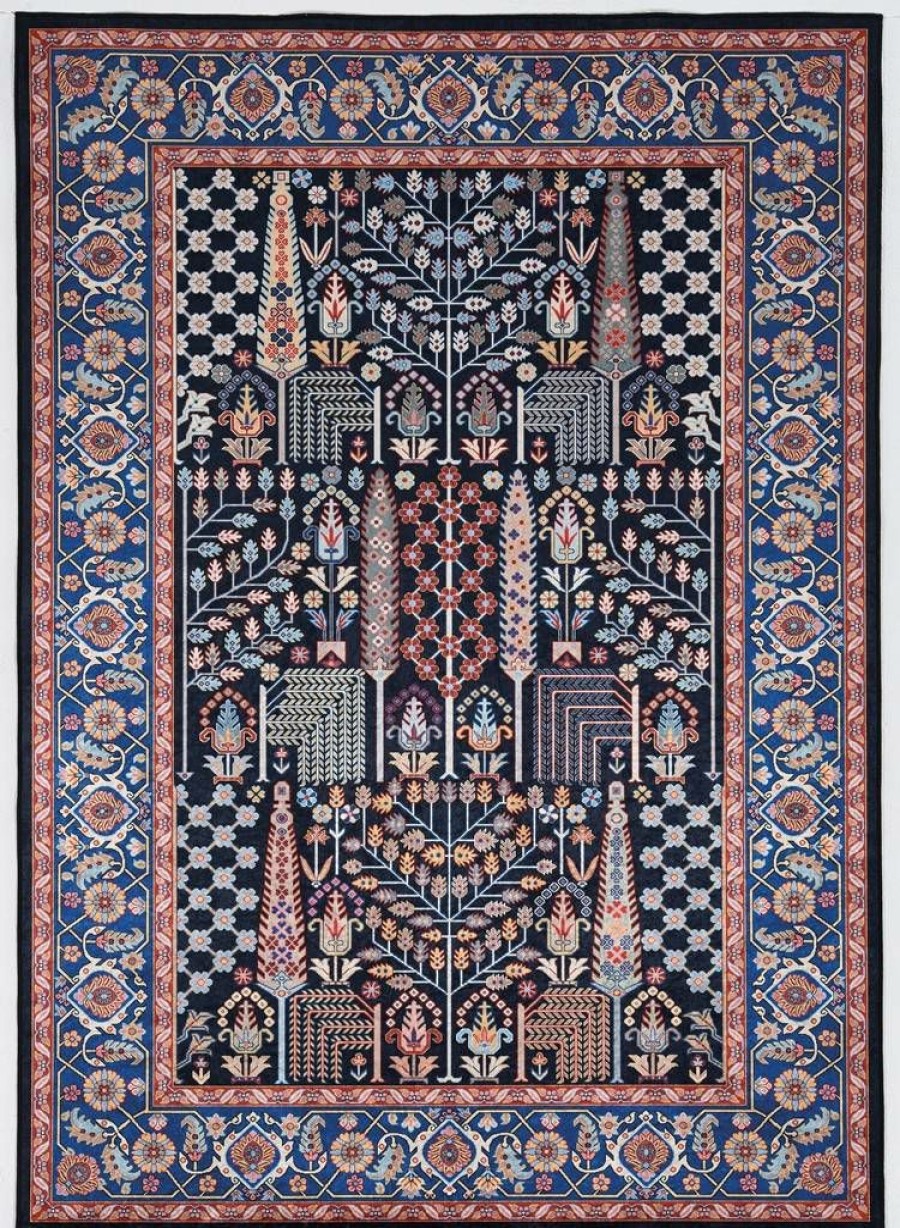 Rugs * | Top Sellers Emerald Tenley Navy & Red 3.3 5 Linon Home Decor Rugem3235