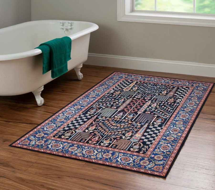 Rugs * | Top Sellers Emerald Tenley Navy & Red 3.3 5 Linon Home Decor Rugem3235