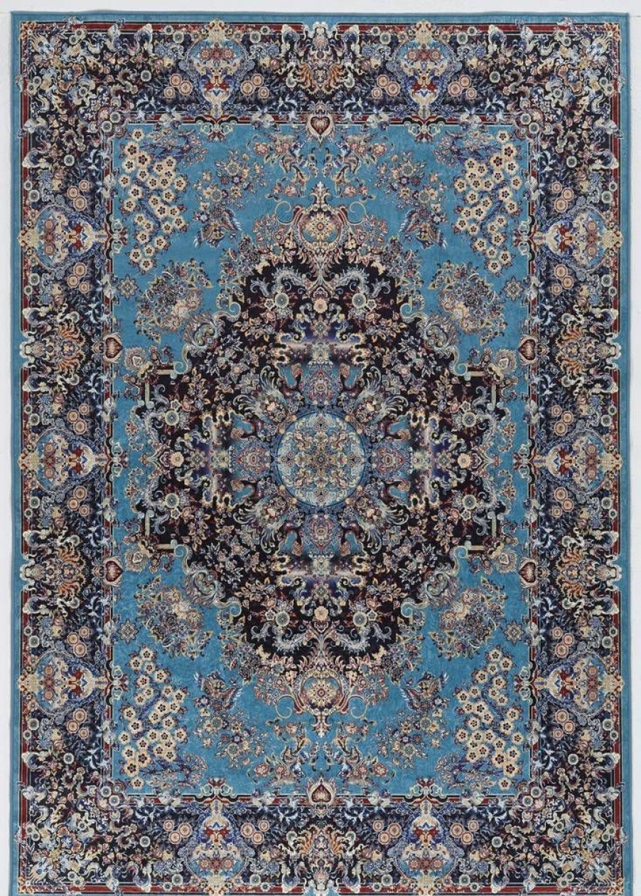 Rugs * | Crazy Deals Emerald Martin Blue & Navy 6.7 9.7 Linon Home Decor Rugem2571