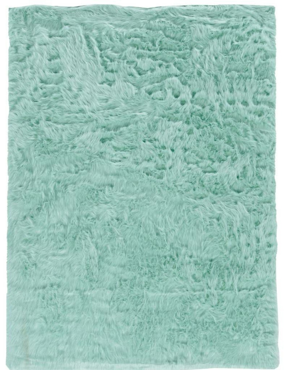 Rugs * | Online Store Faux Sheepskin Blue 20 30 Linon Home Decor Rug-Bluesheep2234