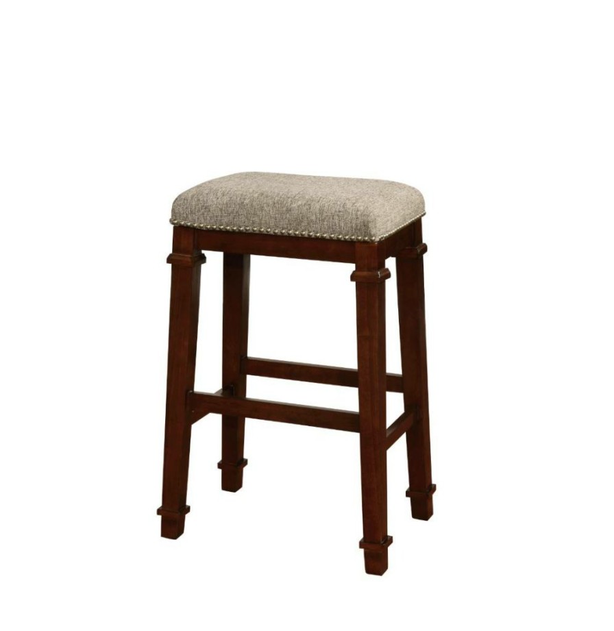 Bar * | Quick Delivery Kennedy Backless Tweed Bar Stool Linon 558122Twd01U