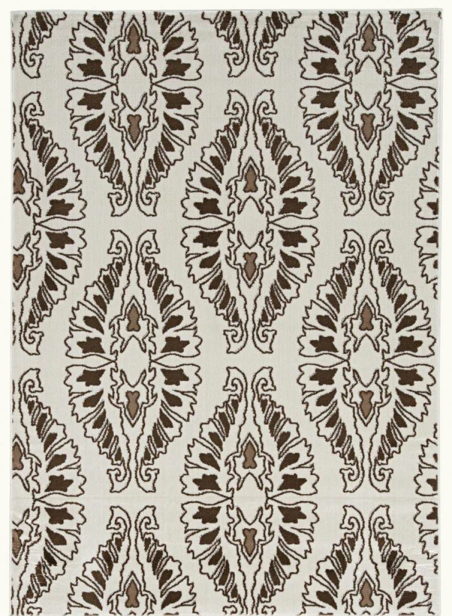 Rugs * | High Quality Elegance Neice White & Brown 2 3 Linon Home Decor Rug-Ee2823