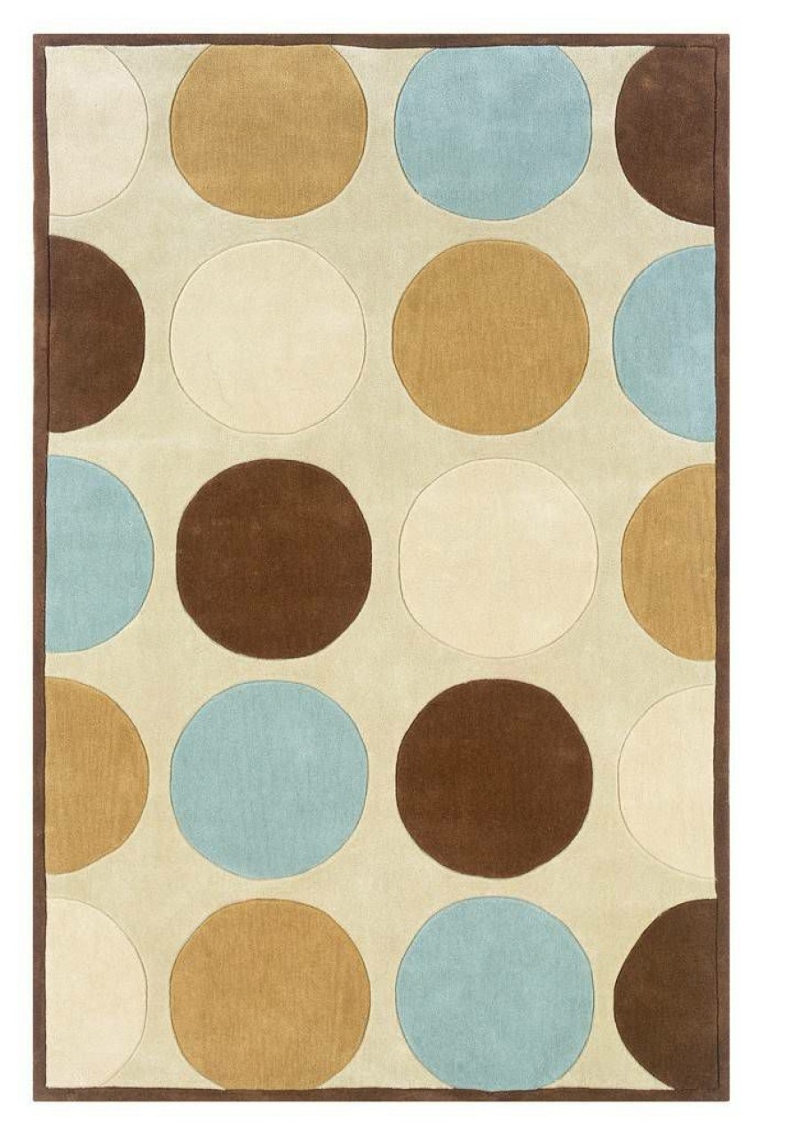 Rugs * | Exclusive Design Trio Devi Tan & Iceblue 1.10 2.10 Linon Home Decor Rug-Tab20323