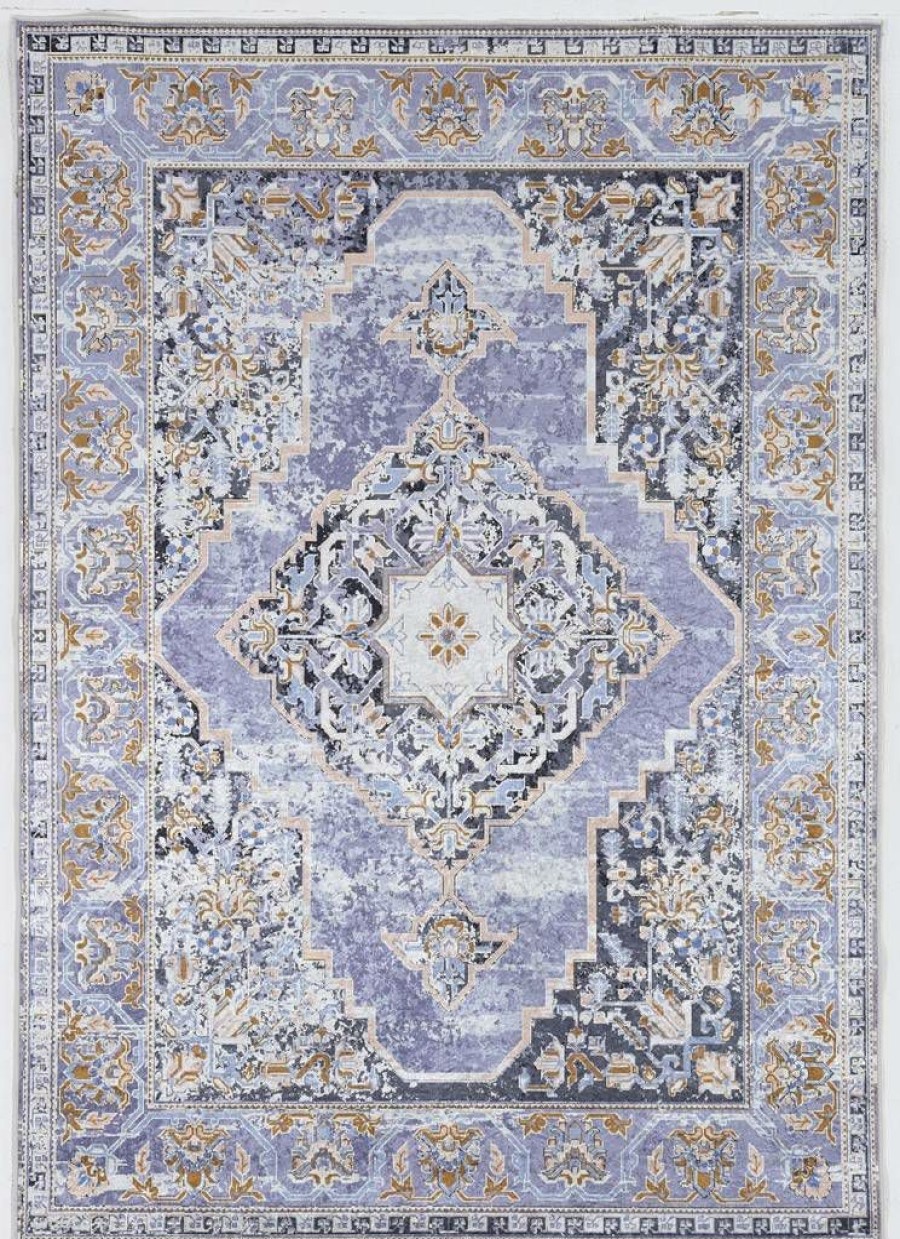 Rugs * | Special Emerald Tyler Lavender & Grey 3.3 5 Linon Home Decor Rugem3535