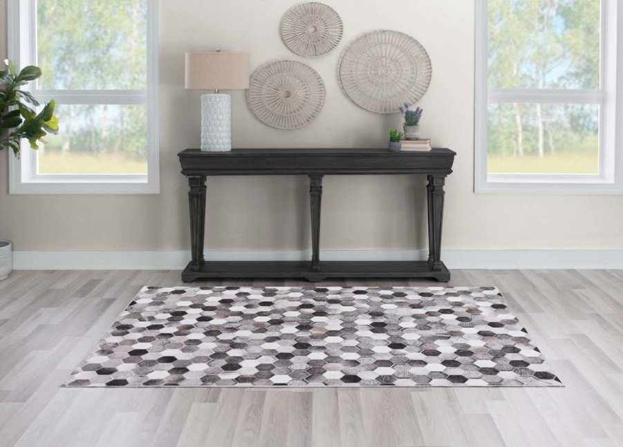 Rugs * | Special Laredo Montez Grey & Ivory 6.7 9.7 Linon Home Decor Ruglo1071