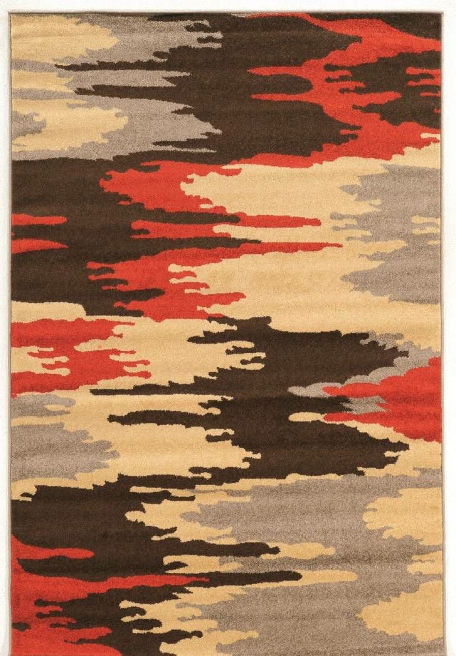 Rugs * | Online Store Claremont Larva Brown & Terracotta 2 3 Linon Home Decor Rugct0423