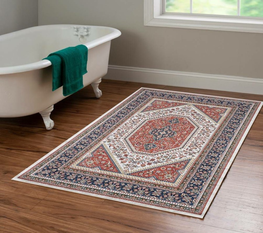 Rugs * | Cheap Emerald Bayer Red & Navy 3.3 5 Linon Home Decor Rugem2435