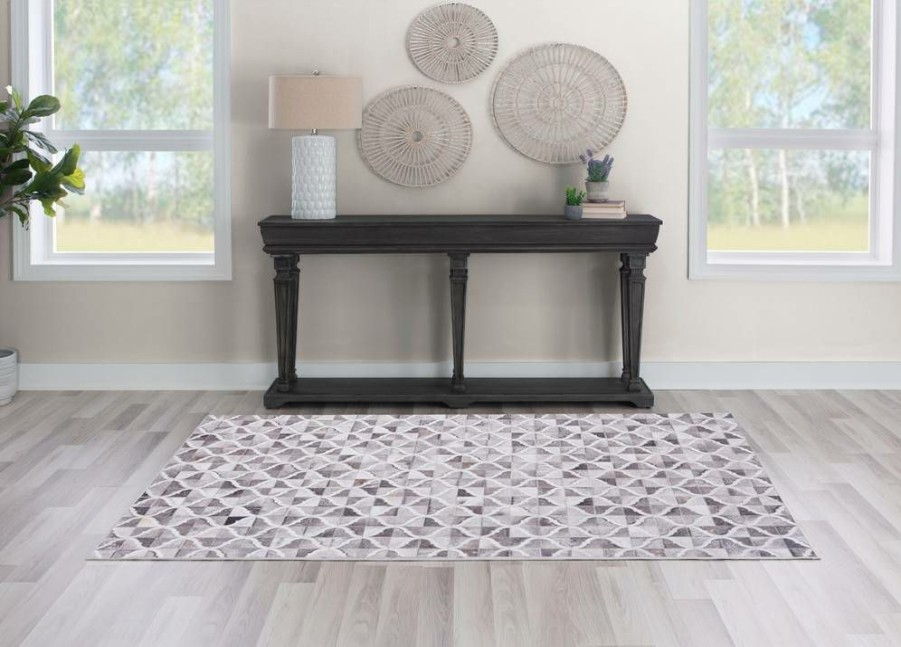 Rugs * | Cheap Laredo Brim Grey & Ivory 6.7 9.7 Linon Home Decor Ruglo1671