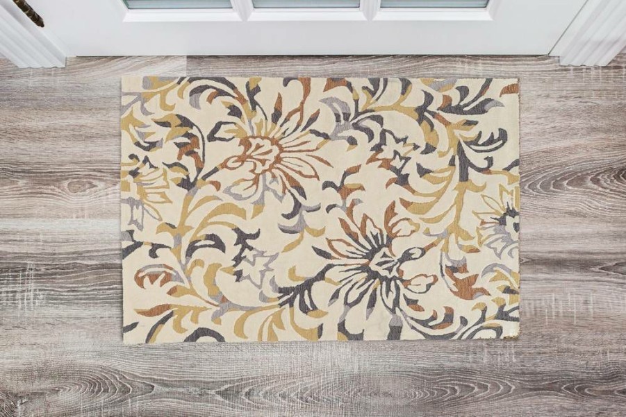 Rugs * | Online Sales Trio Branches Ivory & Multi 2 3 Linon Home Decor Rugta60923