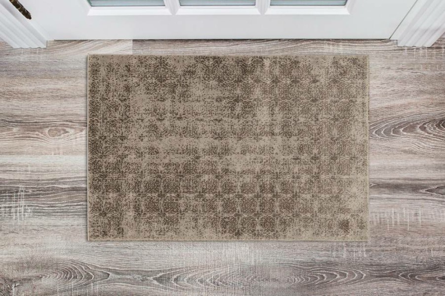 Rugs * | Cheap Jewel Illusion Beige & Brown 2 3 Linon Home Decor Rugbyj1923