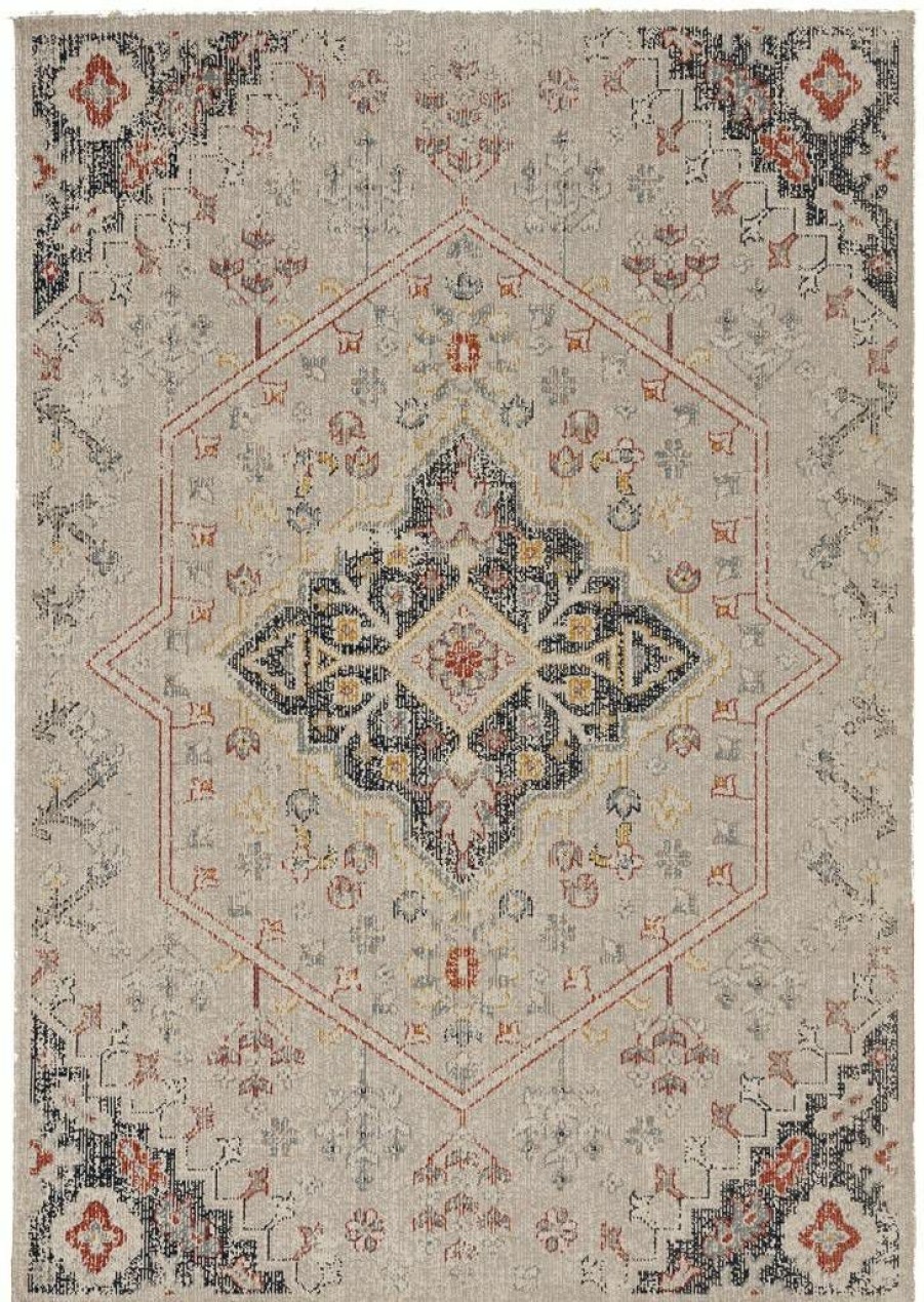 Rugs * | Attractive Great Zero Rollins Ivory & Navy 3 5 Linon Home Decor Ruggz0635