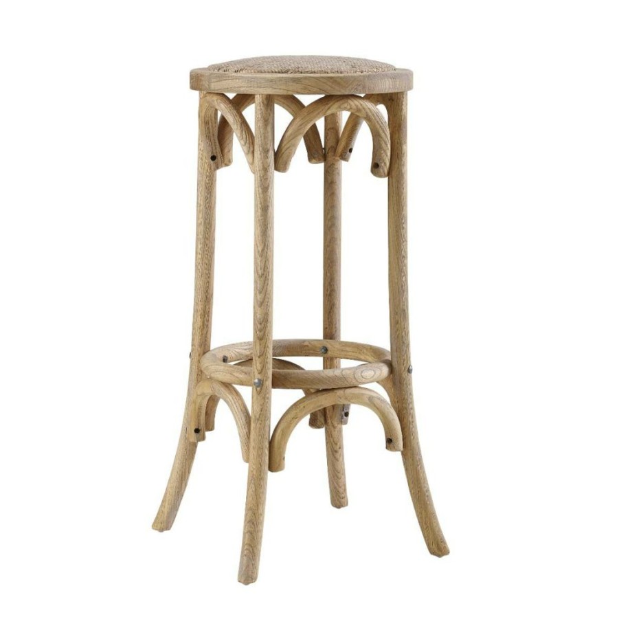 Bar * | Online Sales Rae Rattan Seat Backless Bar Stool Linon Bs154Ratt01U