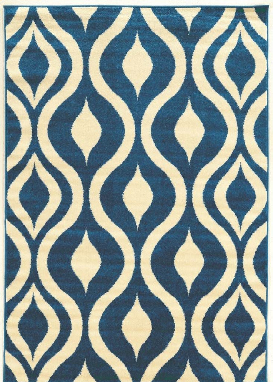 Rugs * | Online Store Claremont Drops Blue & Ivory 2 3 Linon Home Decor Rugct2123