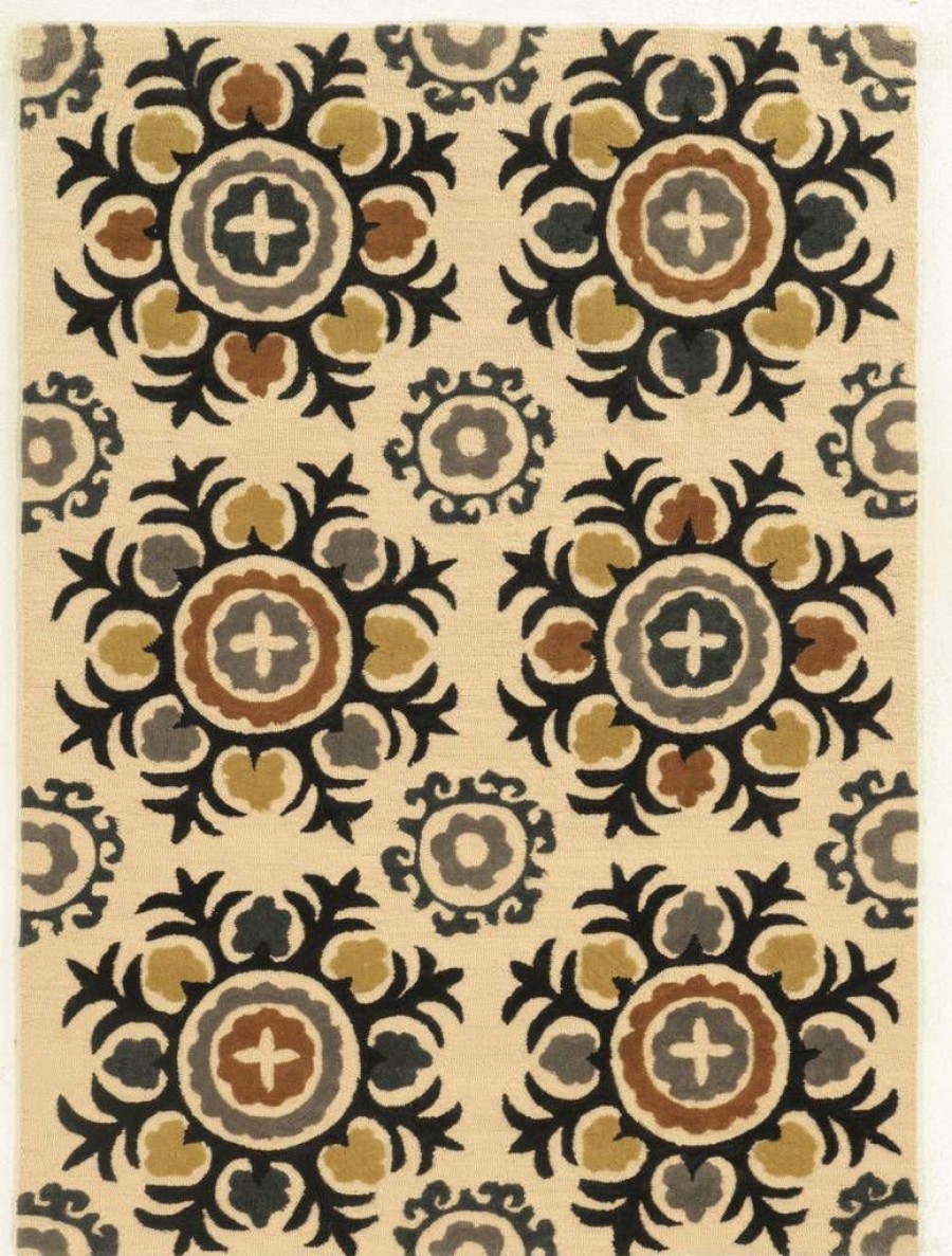 Rugs * | Best Sellers Trio Suzanni Ivory & Multi 1.10 2.10 Linon Home Decor Rug-Taf1023