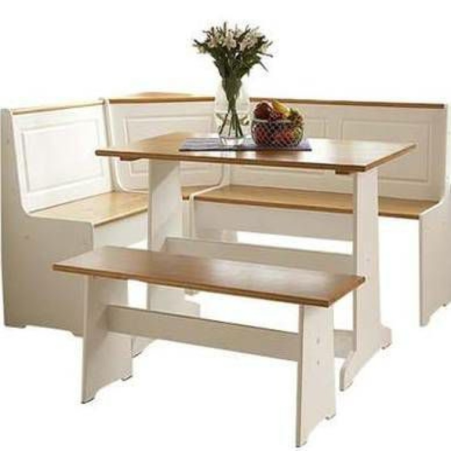 Kitchen & Dining * | Cheap Ardmore Nook White W/ Pine Accents Linon K90305Wht-Ab-Kd-U