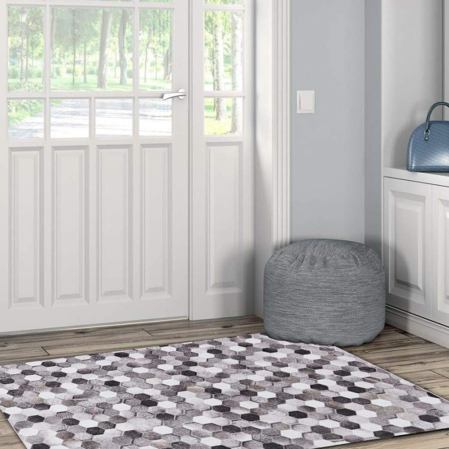 Rugs * | Exclusive Design Laredo Montez Grey & Ivory 3 5 Linon Home Decor Ruglo1035