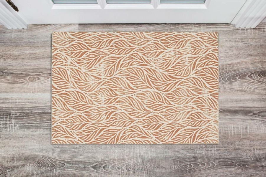 Rugs * | Fashion Washable Leona Ivory/Rust 2 3 Linon Home Decor Rugwr2823