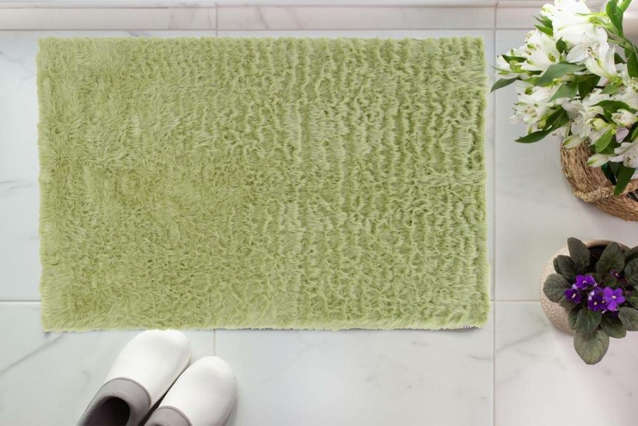 Rugs * | Crazy Deals Faux Sheepskin Green 20 30 Linon Home Decor Rug-Grensheep2234