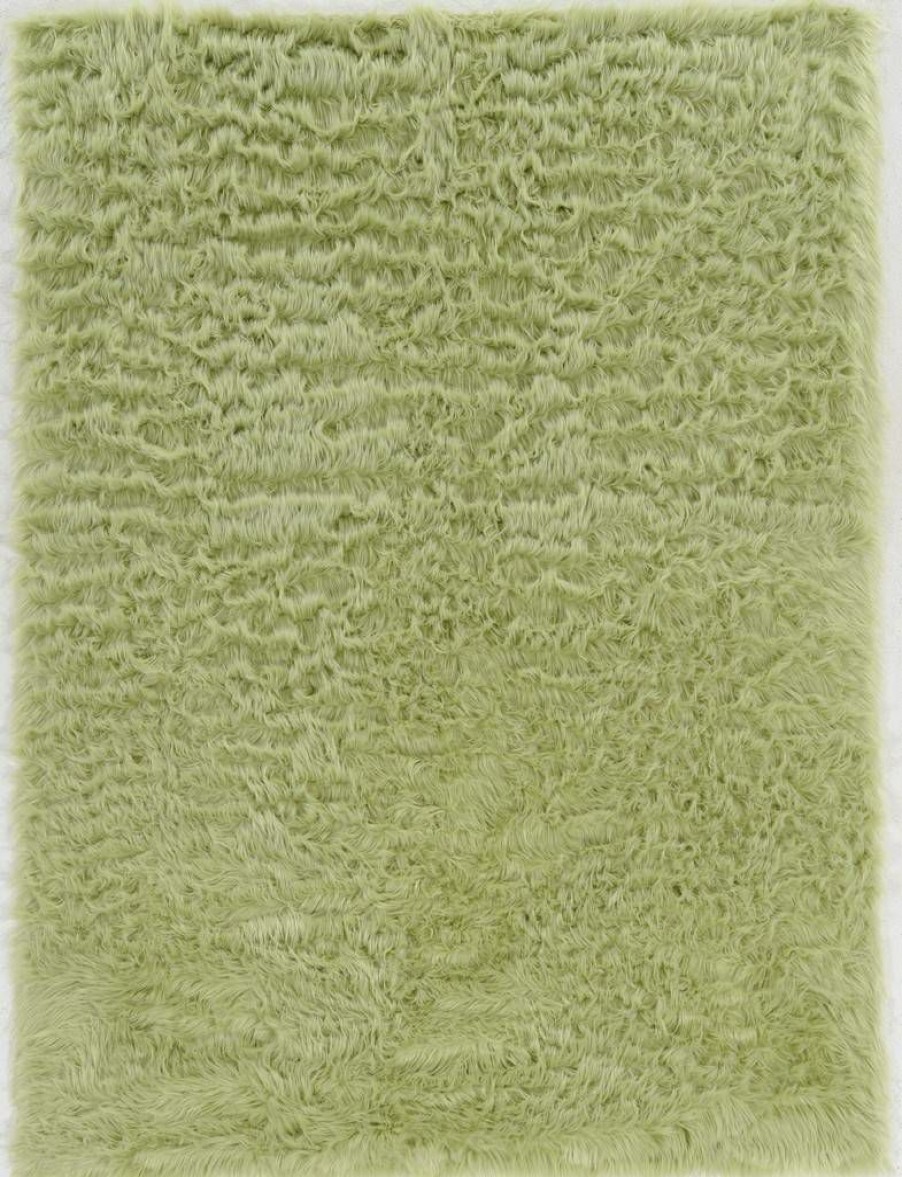 Rugs * | Crazy Deals Faux Sheepskin Green 20 30 Linon Home Decor Rug-Grensheep2234