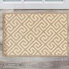 Rugs * | Excellent Silhouette Greekkey Beige & Ivory 2 3 Linon Home Decor Rug-Sh0623