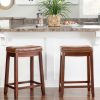 Bar * | Fashion Claridge Cognac Pu Counter Stool Linon Cs234Cog01U