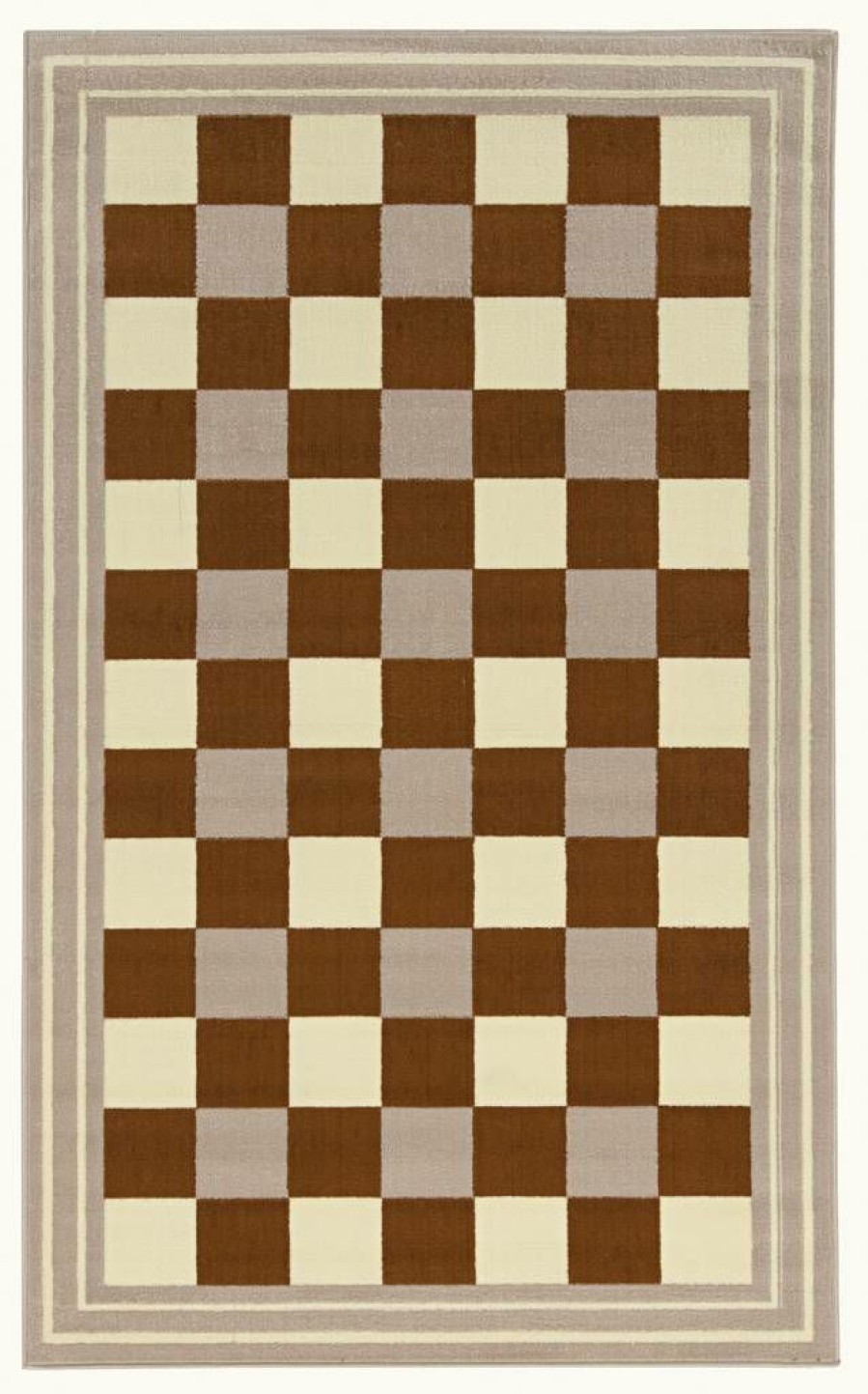 Rugs * | Quick Delivery Capri Buffalocheck Beige & Cream 6.5 9.3 Linon Home Decor Rugbc10871