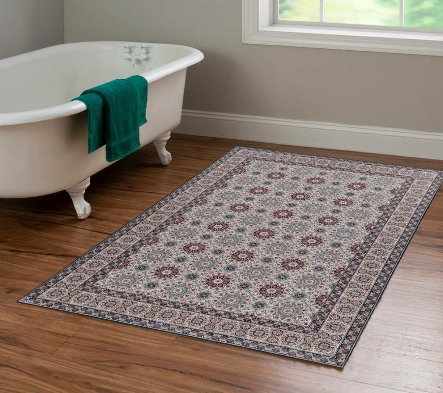 Rugs * | Attractive Emeraldcharlotte Ivory & Raspberry 3.3 5 Linon Home Decor Rugem1435