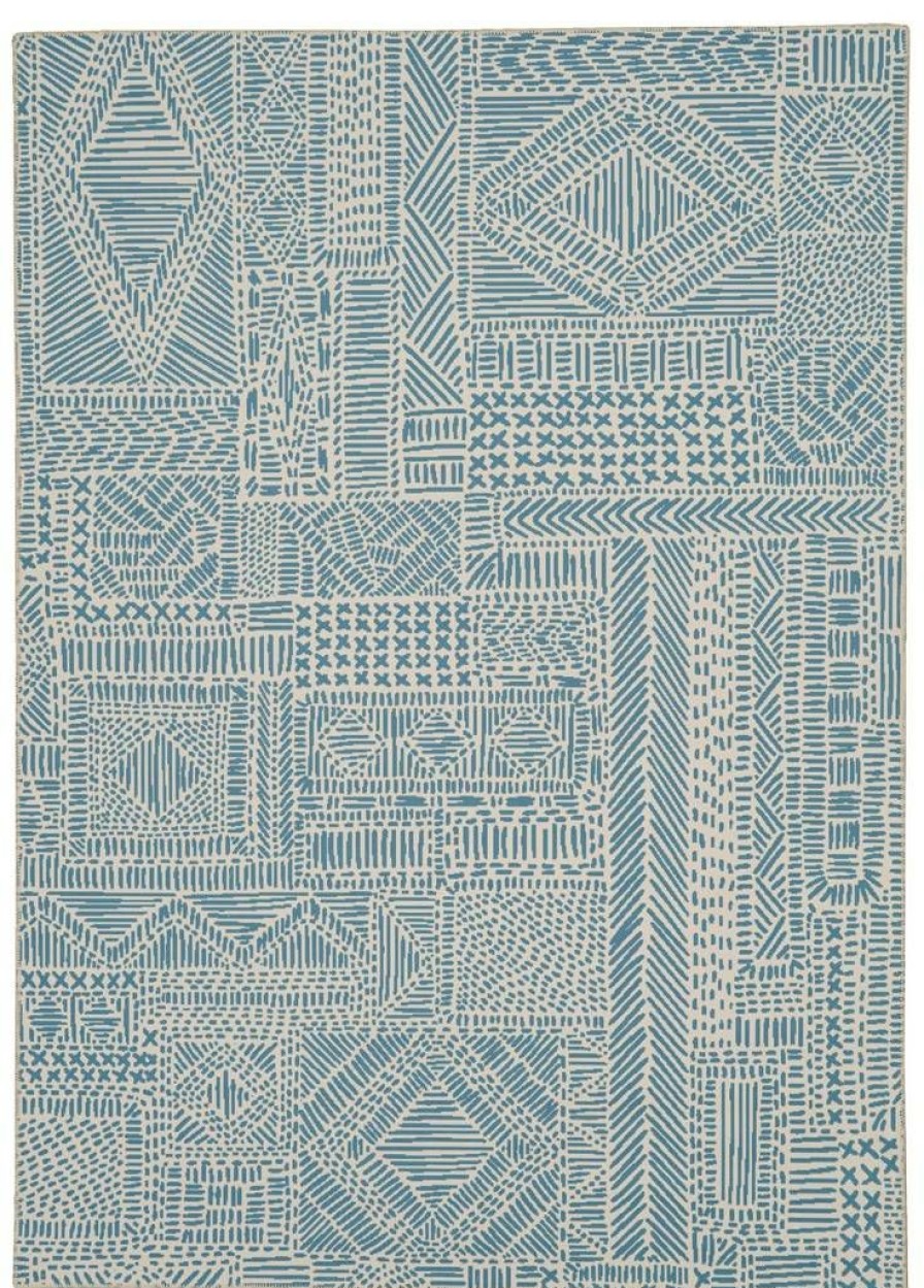 Rugs * | Classical Washable Cayden Ivory/Blue 3 5 Linon Home Decor Rugwr3235