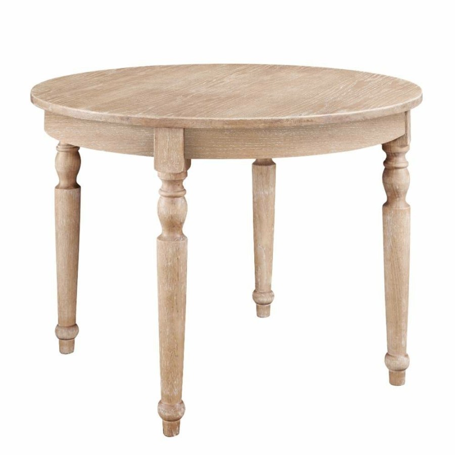 Kitchen & Dining * | Online Sales Avalon Light Natural Brown Round Table Linon W03487L