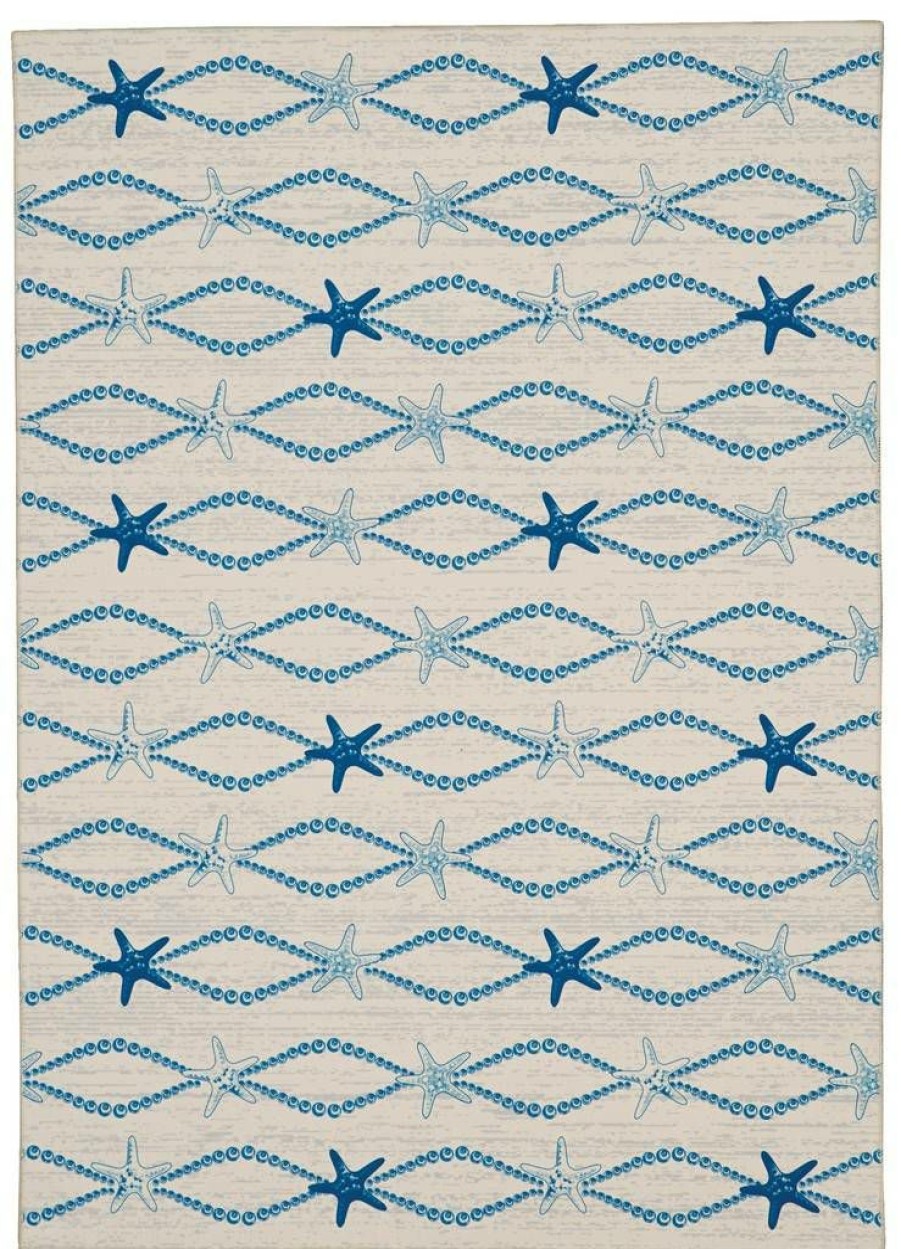 Rugs * | Special Washable Layne Ivory/Blue 3 5 Linon Home Decor Rugwr2135