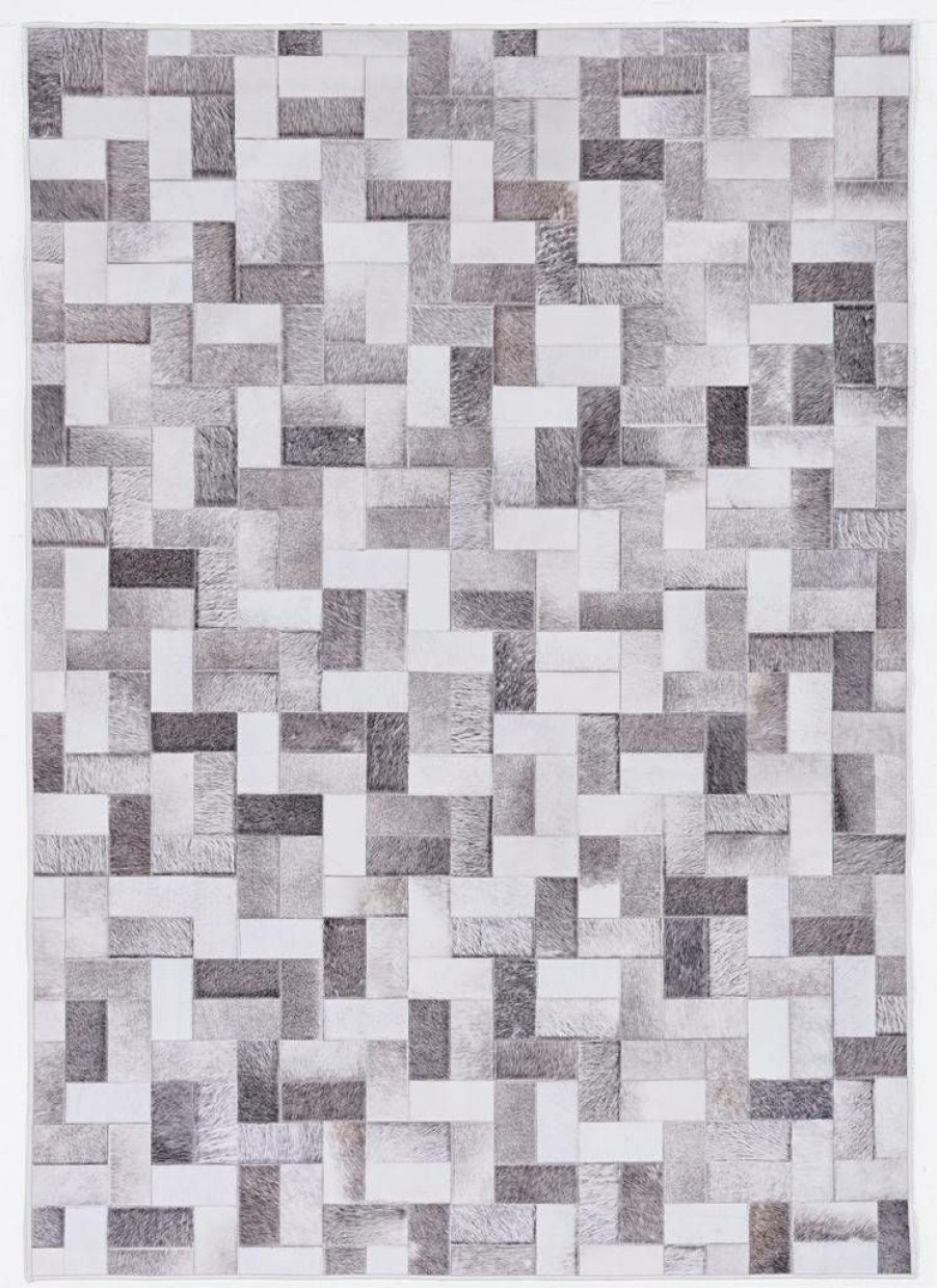 Rugs * | Crazy Deals Laredo Burke Grey & Ivory 6.7 9.7 Linon Home Decor Ruglo1271